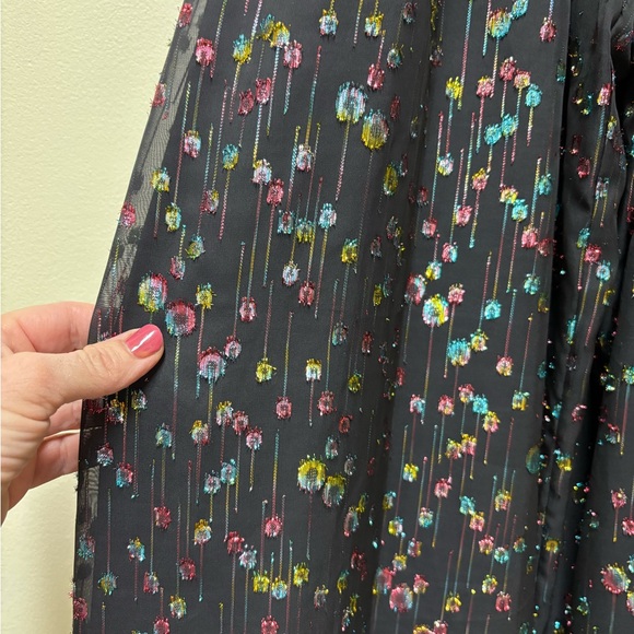 Eva Franco Anthropologie Edita halter black jumpsuit multi-color metallic dot- 2 - Picture 7 of 15